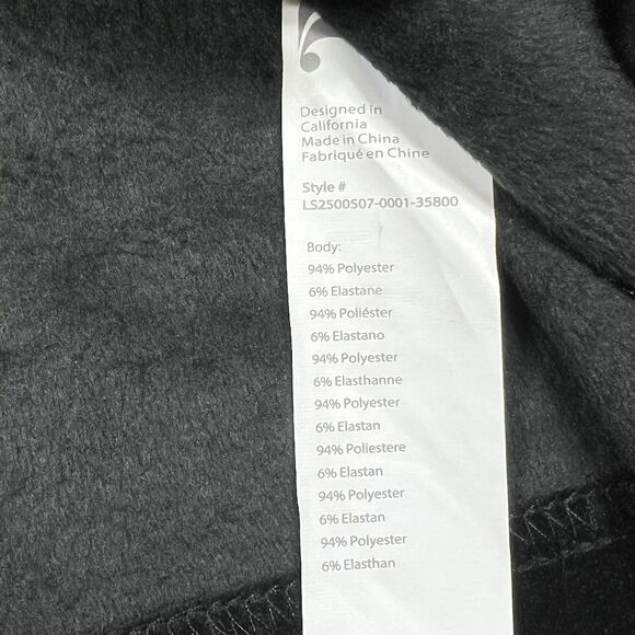 Fabletics Plush Rib Cropped Sweatshirt Wide Leg Pants Matching Set Size ML Black - Picture 10 of 16